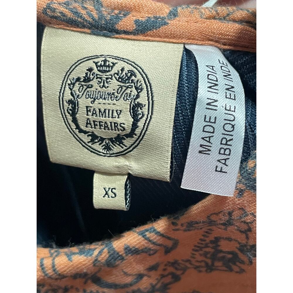 Family Affairs Maeve Dress Womens XS Long Sleeve Twill Blue Fit N Flare MSRP$376 - Picture 8 of 13